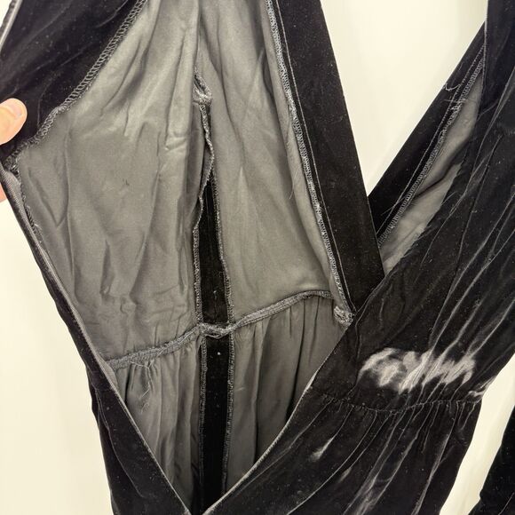 Tanner Vintage Black Velvet Long Sleeve Formal Dress Size 6 Evening - Picture 12 of 13